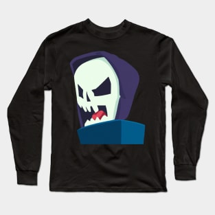 Creative Color Skull Illustration - Cute Long Sleeve T-Shirt